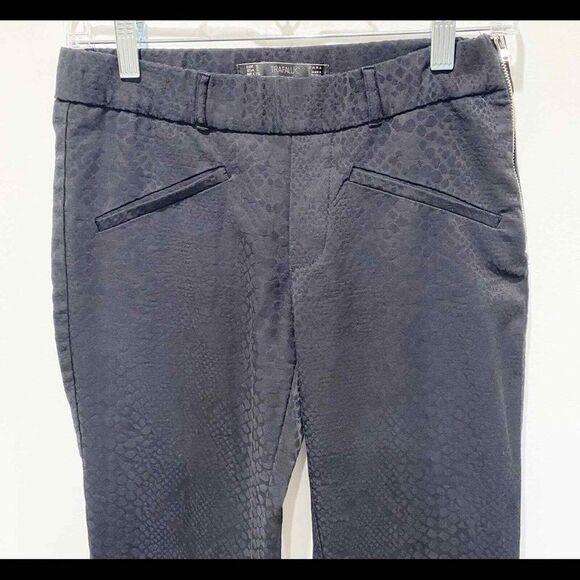 ZARA TRAFALUC womens black skinny pants Sz Sm Snake Print Grunge Dark Feminine - Picture 2 of 6